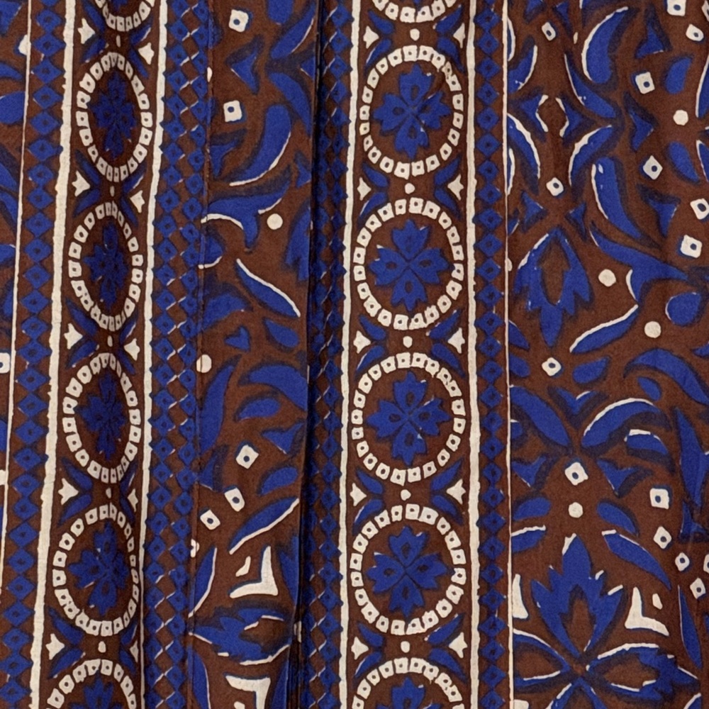 Xirena Tannis skirt mosaic medley print, button-front cotton/silk elastic waist - Picture 5 of 8